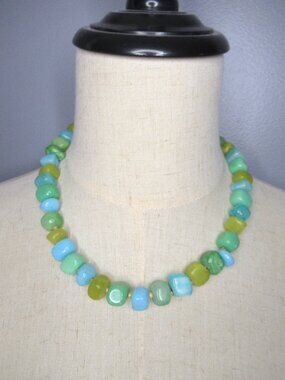 Blue and green Candy Jade necklace